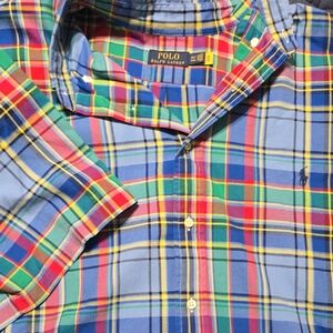 Polo by Ralph Lauren Light Blue Multicolor Plaid Button-Down Shirt